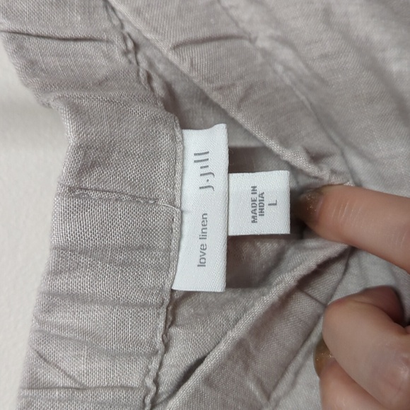 J Jill love linen large light gray beige ankle pants - Picture 4 of 6